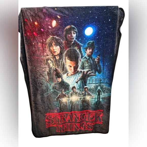 Netflix Stranger Things Throw Blanket Soft Plush 58"x48" Huge Cozy Oversized - Picture 1 of 6